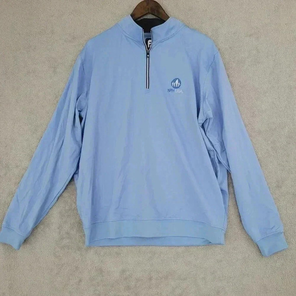 FootJoy XL Light Blue  1/4 Zip Pullover Mens Golf Sweatshirt  6PT - Picture 1 of 7